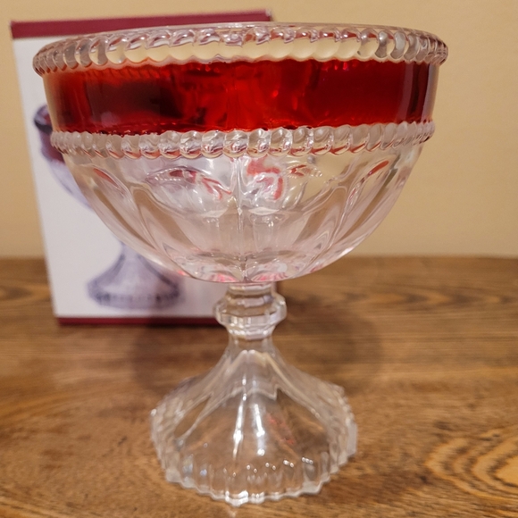 Mikasa Celebrations Ruby Ribbon candy dish - Picture 2 of 5